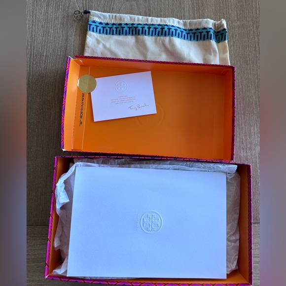 Tory Burch Miller Thong Sandals Slides Vintage Vachetta Tan Brown Leather W 10.5 - Picture 12 of 16